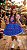 Vestido Mini Miss Junino Sertão Amor Caipira Azul Royal - Imagem 2
