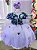 Vestido Fantasia Tematicos Kids Halloween Saia Lilas - Imagem 3