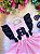 Romper/Vestido Princesa Belli Mundo Bita Rosa e Preto - Imagem 1