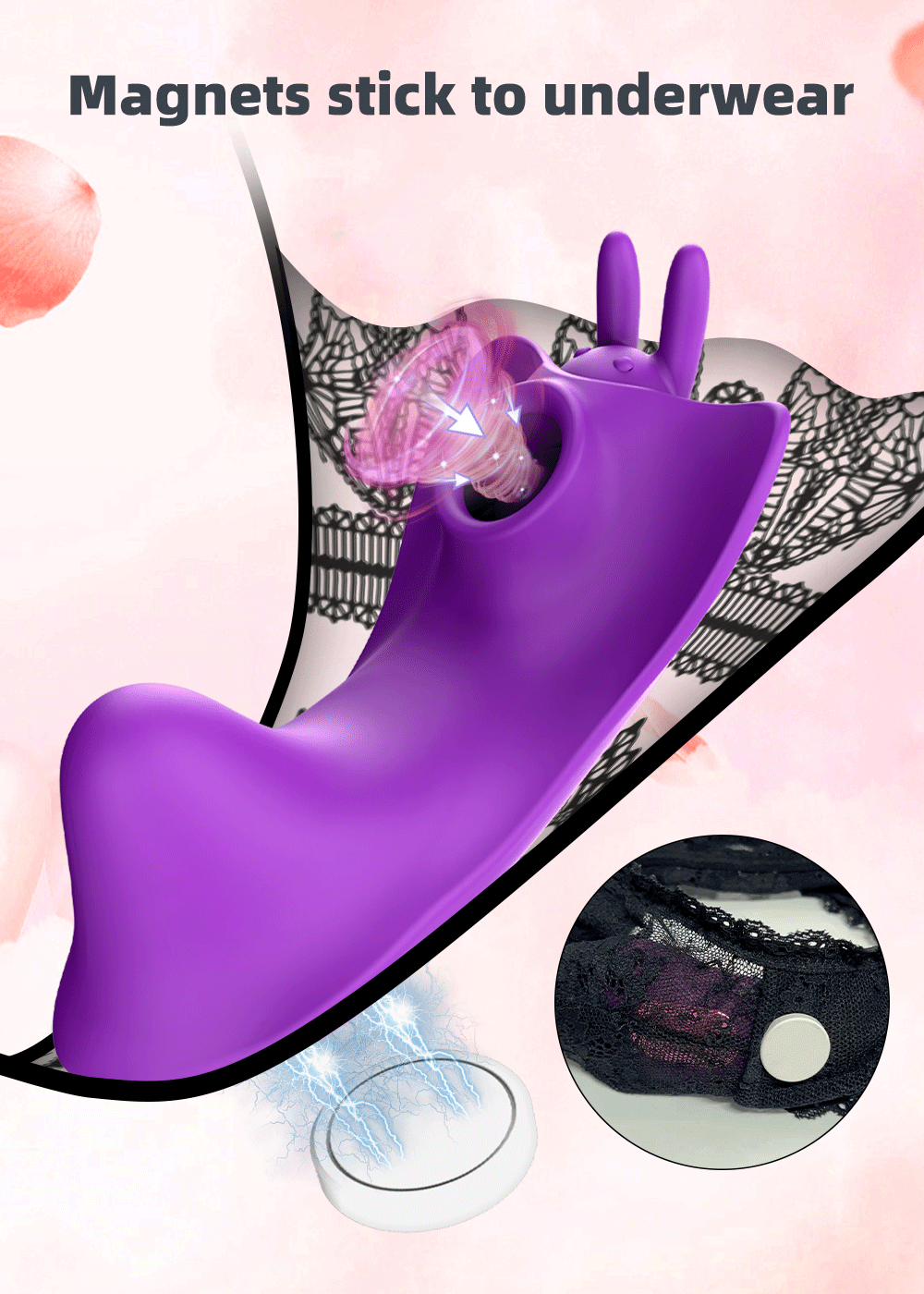 Vibrador de Calcinha Butterfly com Sucção e Imã - Imagem 1