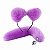 Kit Plug Anal Rabo de Raposa c/ tiarapreto lilas - Imagem 1
