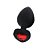 Plug de Silicone em Formato de Coração - Preto - M - Imagem 1