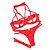 Conjunto Lingerie de Tule Strappy Vermelho - Imagem 1
