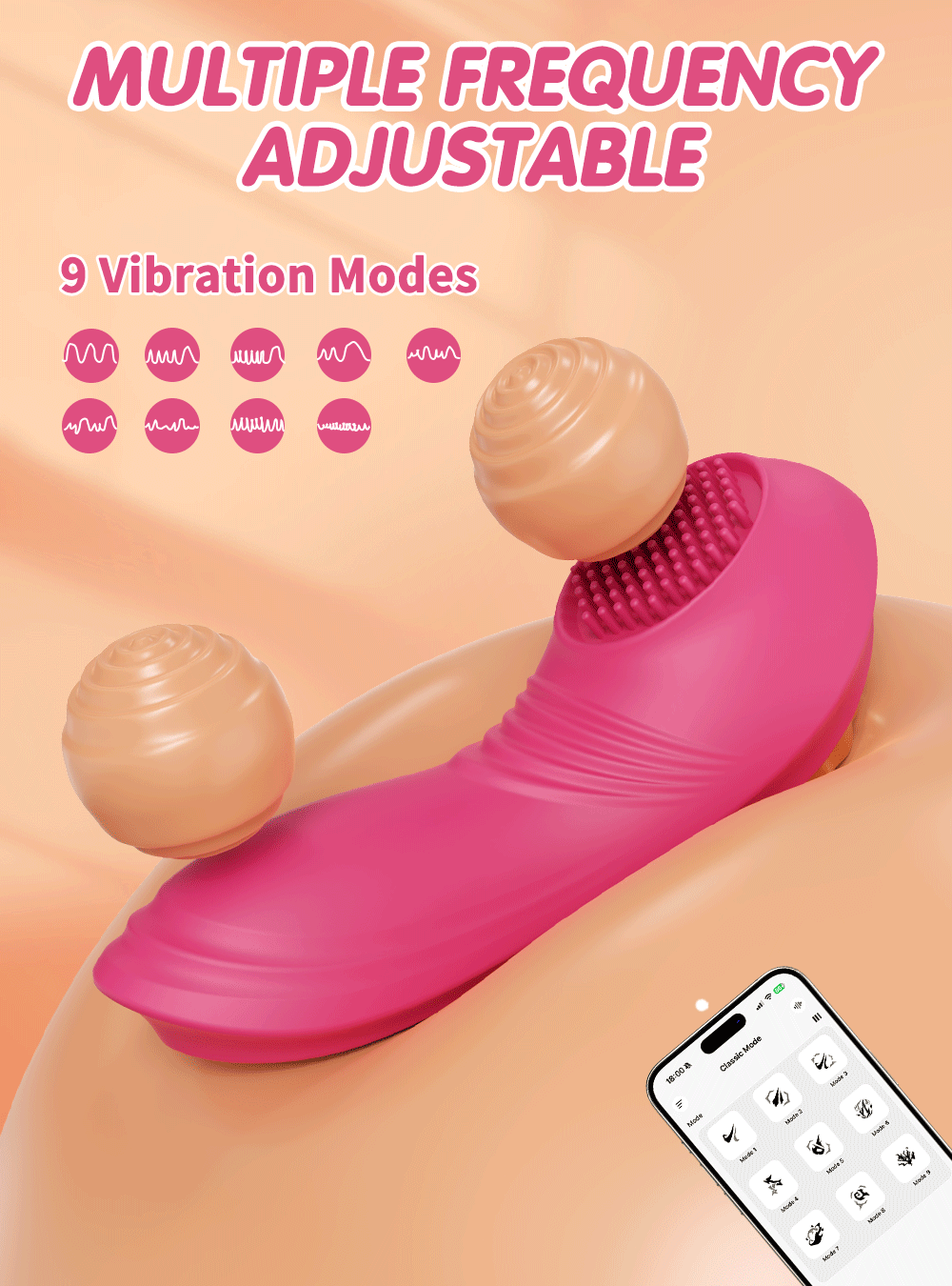 Vibrador de Calcinha com Imã Formato de Concha por Aplicativo - Imagem 9