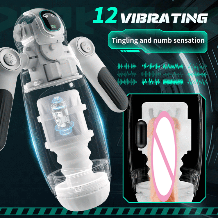 Massageador  Masculino Formato de Robô com Sobe e Desce - Imagem 7