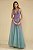 VESTIDO LONGO BORDADO PREGAS COTTON CANDY AZUL - Imagem 2