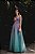 VESTIDO LONGO BORDADO PREGAS COTTON CANDY AZUL - Imagem 1