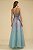 VESTIDO LONGO BORDADO PREGAS COTTON CANDY AZUL - Imagem 3