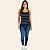Blusa Regata em Viscose  Feminina Listrada Cereja Rosa - Imagem 3