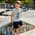 Conjunto Infantil Menino Camiseta e Shorts Skatista Rei Rex - Imagem 2