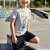 Conjunto Infantil Menino Camiseta e Shorts Skatista Rei Rex - Imagem 3