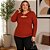 Blusa Manga Longa Canelada Plus Size- Cereja Rosa - Imagem 5