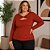 Blusa Manga Longa Canelada Plus Size- Cereja Rosa - Imagem 6