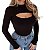 Blusa Feminina Viscose Manga Longa Decote Busto- Cereja Rosa - Imagem 1