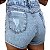 Shorts Jeans Feminino Com Aplicação de Strass Azul Claro - Imagem 4