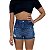 Shorts Jeans Feminino Curto Destroyed e Aplicação de Strass - Imagem 4