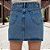 Mini Saia Feminina Cintura Alta Azul Escuro com Strass - Imagem 5
