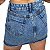Mini Saia Feminina Cintura Alta Azul Escuro com Strass - Imagem 2