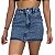 Mini Saia Jeans Cintura Alta com Strass brilho Pedrinhas - Imagem 4