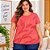 T-shirt Plus Size com Estampa Folhagens - Cereja Rosa - Imagem 3