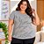 T-shirt Plus Size com Estampa Folhagens - Cereja Rosa - Imagem 1