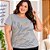 T-shirt Plus Size com Estampa Folhagens - Cereja Rosa - Imagem 6