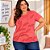 T-shirt Plus Size com Estampa Folhagens - Cereja Rosa - Imagem 2