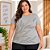 T-shirt Plus Size com Estampa Folhagens - Cereja Rosa - Imagem 5