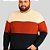 Suéter Masculino Plus Size Tricolor em Tricô – Gola Redonda Malwee - Imagem 3