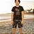 Conjunto Infantil Masculino Camiseta Preta Estampada + Shorts Cargo Algodão Malwee Kids - Imagem 3
