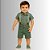 Body Social Bebê Menino  Verde com Gola Polo e Botões - Carinhoso - Imagem 3
