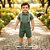 Body Social Bebê Menino  Verde com Gola Polo e Botões - Carinhoso - Imagem 5