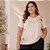 Blusa Feminina Plus Size em Viscose com Estampa Floral e Gola Redonda Cereja Rosa - Imagem 6