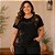 Blusa Feminina Plus Size em Viscose com Estampa Floral e Gola Redonda Cereja Rosa - Imagem 1