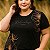 Blusa Feminina Plus Size em Viscose com Estampa Floral e Gola Redonda Cereja Rosa - Imagem 6