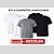Kit 05 Camisetas Sortidas Branca, Preta e Cinza Slim Gola Careca Masculina- Hering - Imagem 1