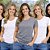 Kit 05 Camisetas Feminina Sortidas Slim Gola Careca -Hering - Imagem 1