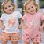 Conjunto Bebê Menina Blusa com Estampa de Laço e Shorts Estampado 4YOU- Cativa - Imagem 1
