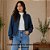 Jaqueta Jeans Feminina Bomber com Zíper Frontal, Bolsos Laterais e Punhos Elásticos Malwee - Imagem 4
