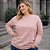 Blusão de Moletom Feminino Plus Size Manga Longa Gola Redonda Malwee - Imagem 3