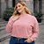 Blusão Cropped de Moletom Feminino Plus Size Manga Longa Gola Redonda Malwee - Imagem 3