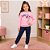 Conjunto Moletom Menina Inverno Blusa Estampada E Calça Lisa Kely Kety - Imagem 1