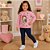 Conjunto Moletom Infantil Menina Blusa Estampada E Legging Kely & Kety - Imagem 3