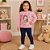 Conjunto Moletom Infantil Menina Blusa Estampada E Legging Kely & Kety - Imagem 2