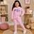 Conjunto Moletom Infantil Menina Inverno com Capuz Estampa Pretty Calça Lisa Sem Bolsos Kely & Kety - Imagem 3