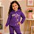Conjunto Moletom Infantil Menina Inverno com Capuz Estampa Pretty Calça Lisa Sem Bolsos Kely & Kety - Imagem 4
