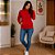 Jaqueta Feminina Moletom Stretch Vermelha- Malwee - Imagem 3