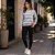 Blusa de Moletom Feminina Peluciada Gola Redonda Listrada Habana - Imagem 5