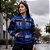 Jaqueta Feminina Estampada Azul/Verde com Abertura nos Ombros- Enfim - Imagem 2