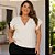 Blusa Feminina Plus Size Decote V Cereja Rosa - Imagem 5